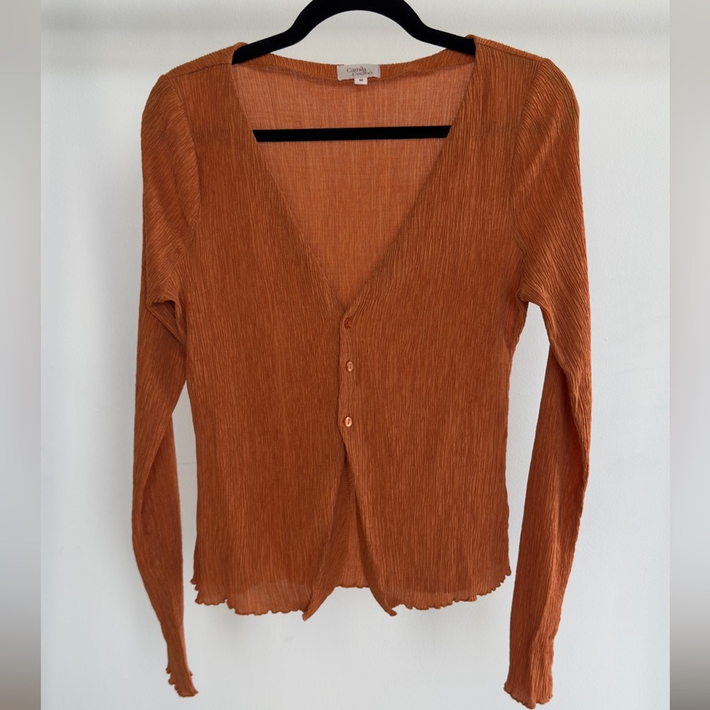 Tais Long Sleeve Top in Sunset Orange